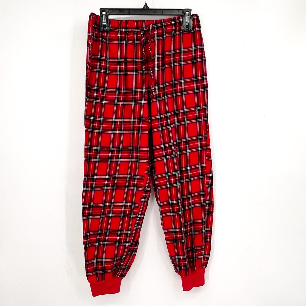 LANZ OF SALZBURG Women's Flannel Ski Pajama Set Small Red Tartan Plaid NWT