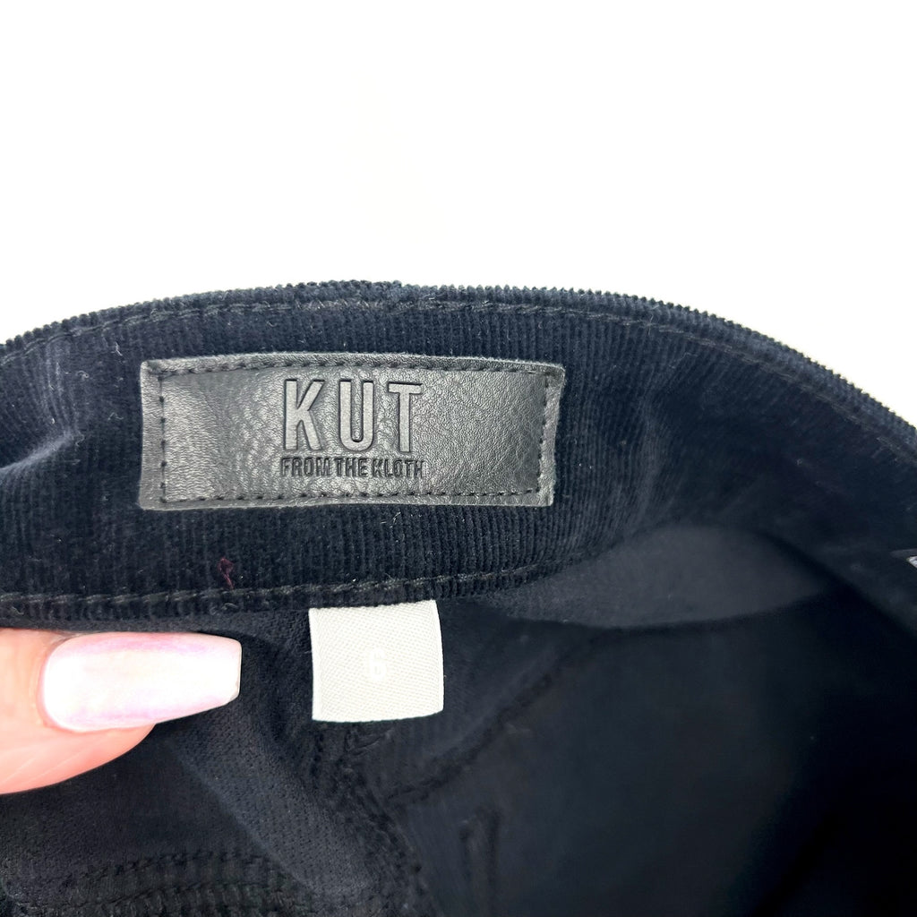 KUT FROM THE KLOTH Women's Diana Skinny Jeans Size 6 Black Corduroy NWT