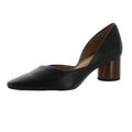 Franco Sarto Womens Rita Pumps Size 6 M EU 36 Black Leather Wood Heel NIB