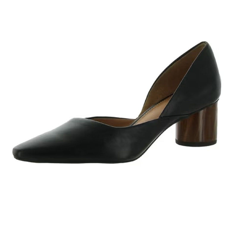 Franco Sarto Womens Rita Pumps Size 6 M EU 36 Black Leather Wood Heel NIB