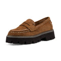Donald Pliner Womens Massy Loafers US 5.5M EU 36 Brown Suede Studs NWOB