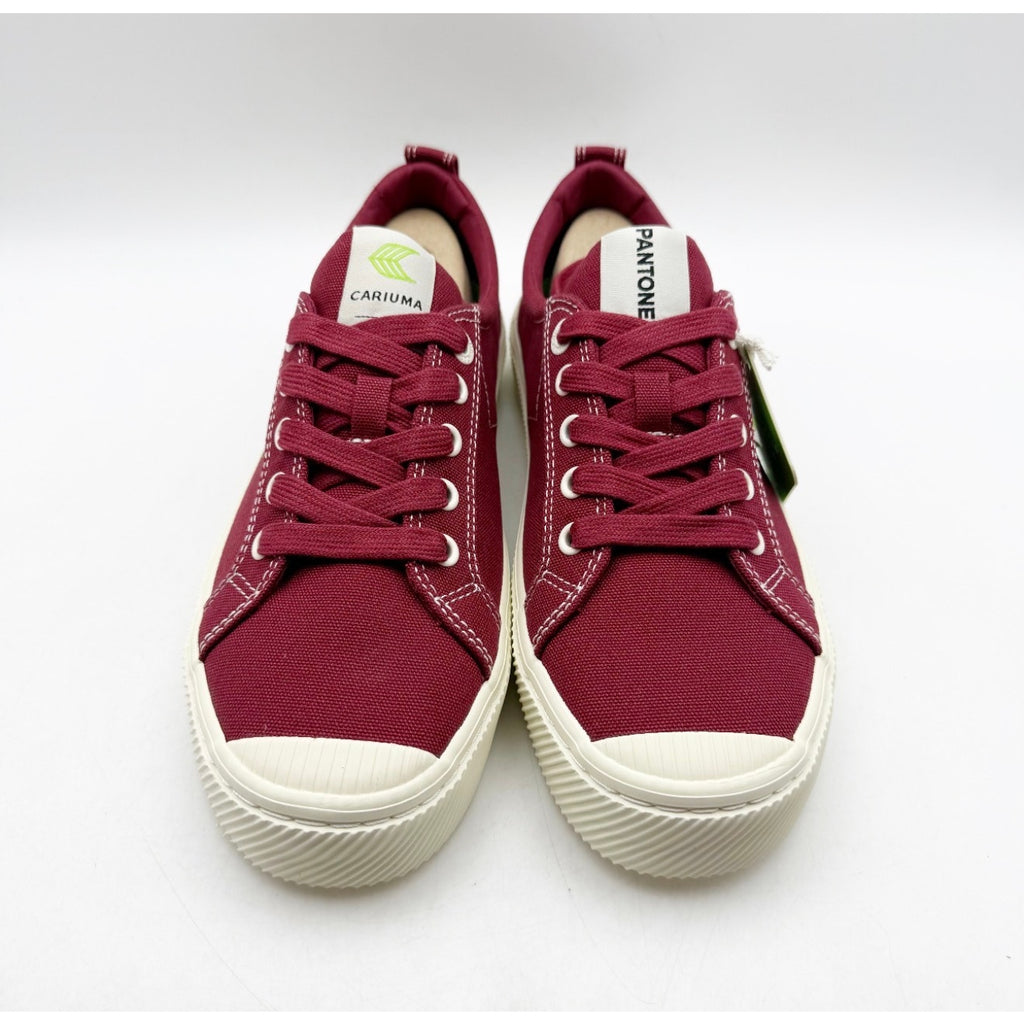 Cariuma OCA Low Canvas Sneakers Womens 9 Mens 7.5 Pantone Ruby Wine Red NIB