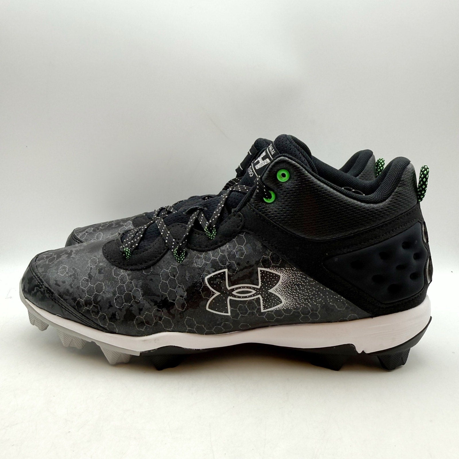 Under Armour Mens Bryce Harper 8 Mid RM Baseball Cleats Size 12 Black Green NWOB