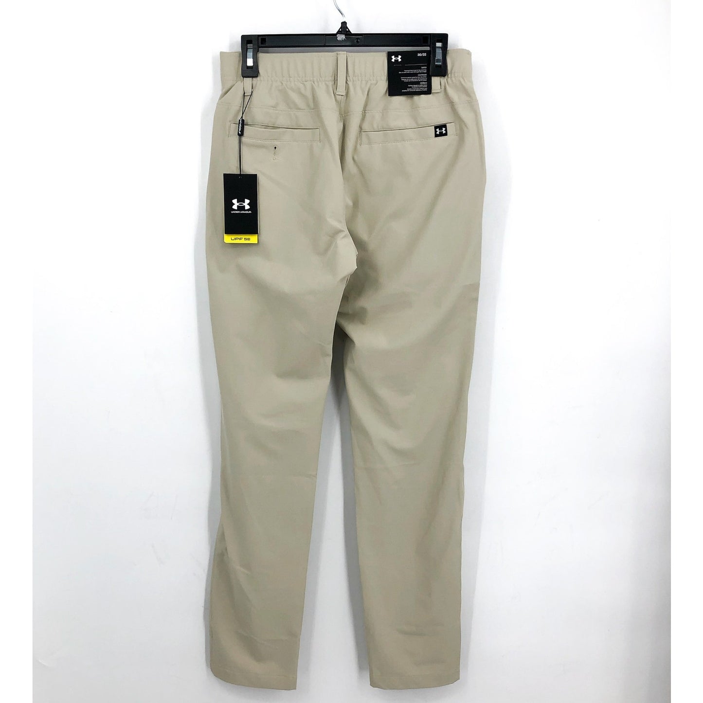 UNDER ARMOUR Mens Drive Tapered Fit Golf Pants 30x32 Tan Khaki Flat Front NWT