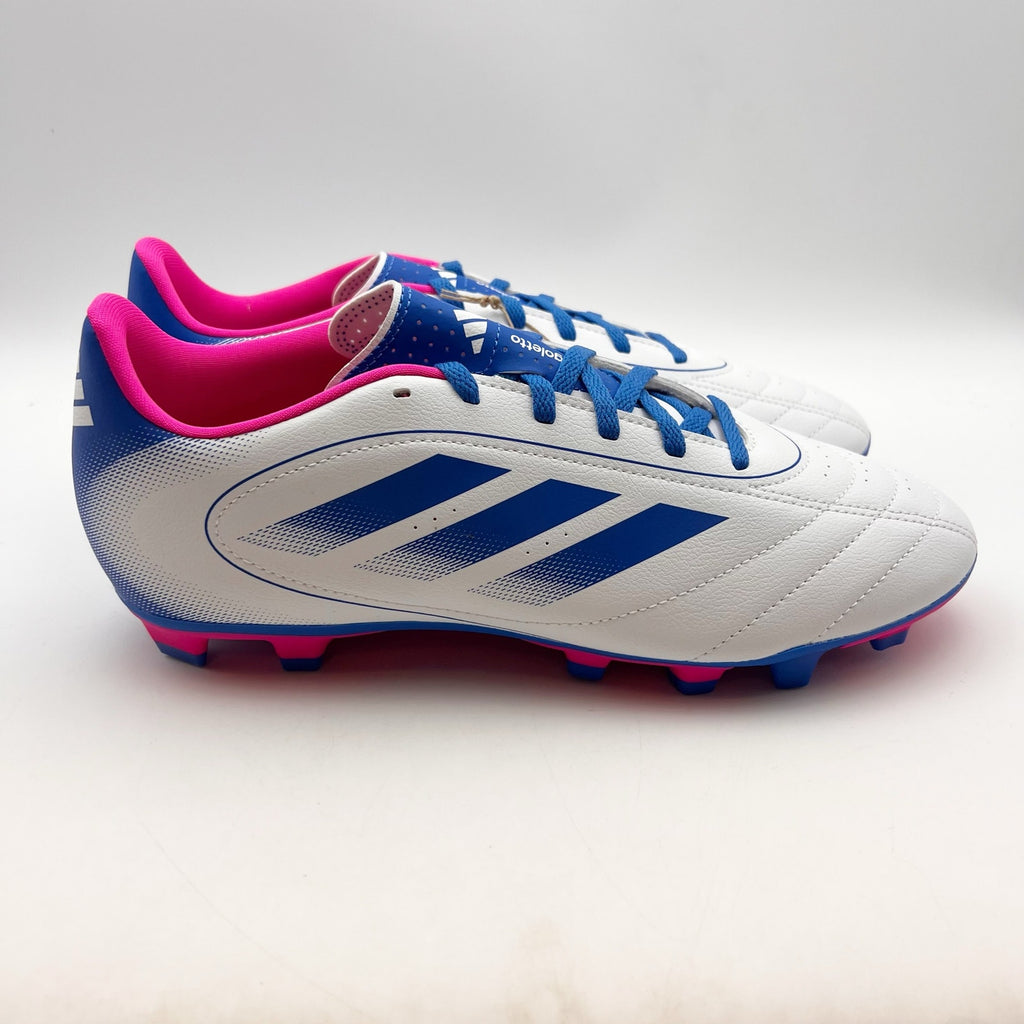 Adidas Goletto IX FG/MG Soccer Cleats Womens 10.5 Men 9.5 White Blue Pink NIB