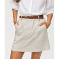 MICHAEL STARS Women's Monroe Twill Miniskirt 1X Khaki Cement Pockets Stretch NWT
