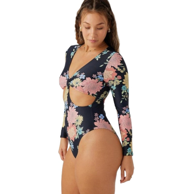 O'NEILL Women's Kali Floral Key West Surf Suit Medium Black Long Sleeve NWT