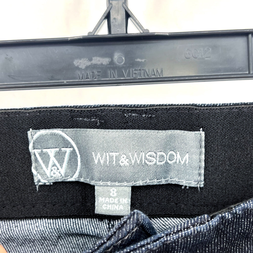 WIT & WISDOM Ab'Solution Itty Bitty Bootcut Jeans Size 8 Very Dark Blue NWT