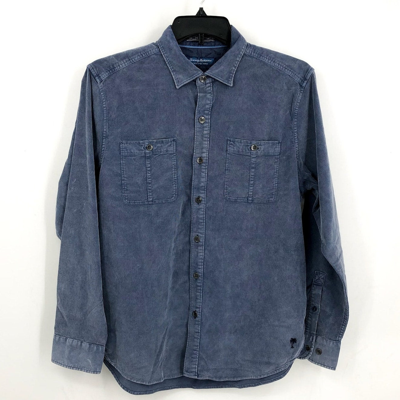 TOMMY BAHAMA Mens Coastline Cord Casual Shirt Medium Blue Double-Pocket NWOT