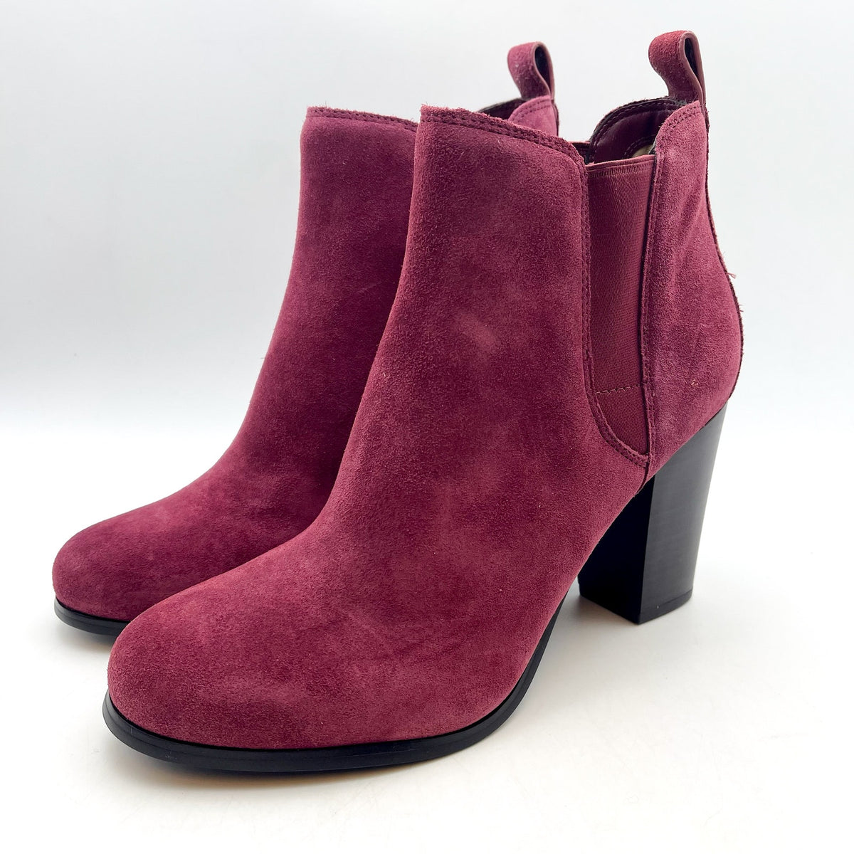 MICHAEL KORS Womens Evaline Booties Size 8.5M Mulberry Red Suede Heeled NWOB