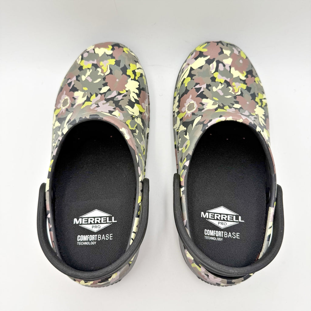 Merrell Womens Encore Service Pro Work Clogs Size 6 EU 37 Green Multi SR NIB