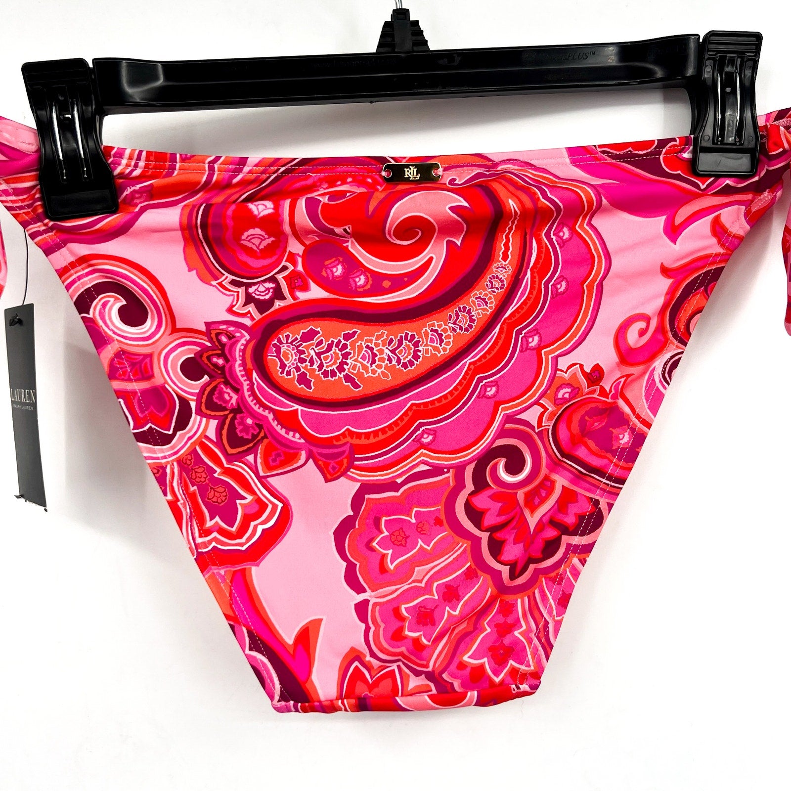 LAUREN RALPH LAUREN Provence Paisley Hipster Bottom Size 4 Pink Side Tie NWT