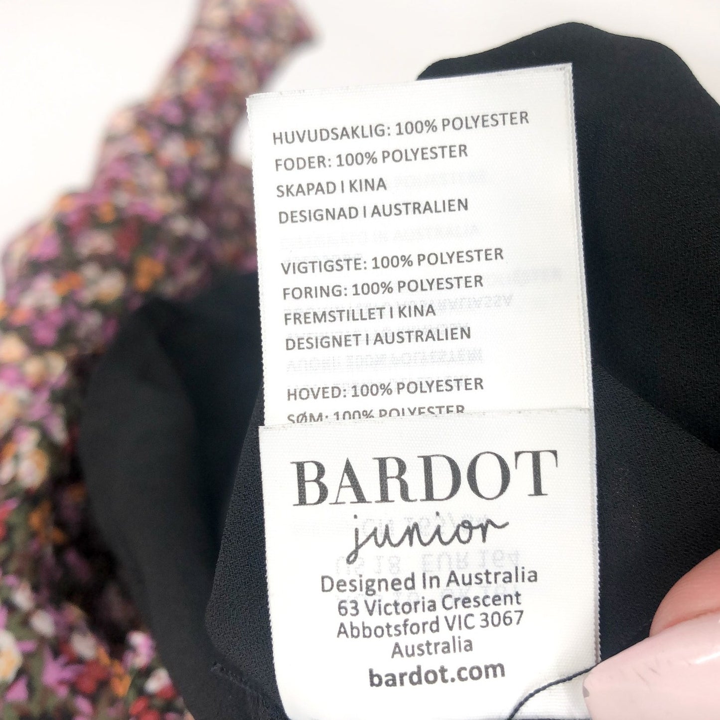 BARDOT JUNIOR Girls Cassidy Wrap Dress Size 18 Black Pink Floral Long Sleeve NWT