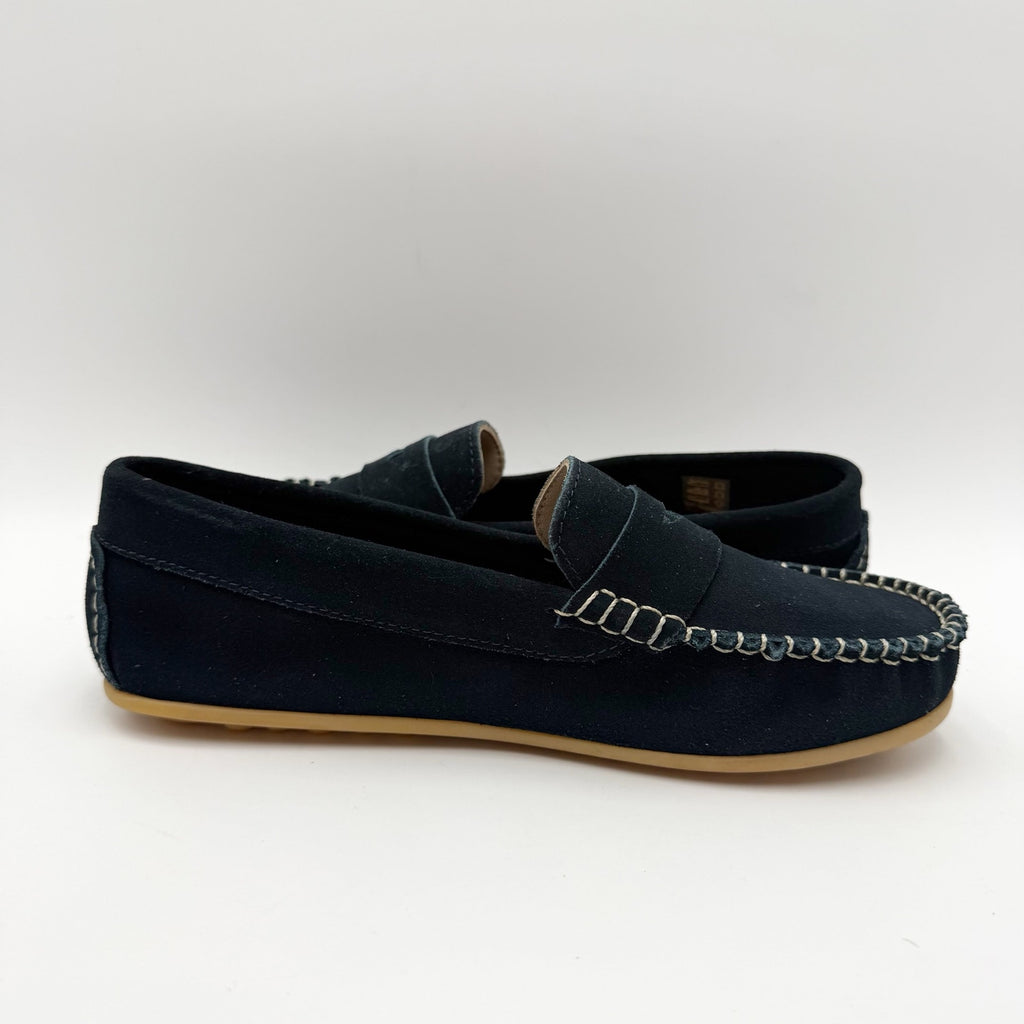 Elephantito Big Boys Alex Driver Moccasin Loafers Size 5 Navy Blue Suede NWOB
