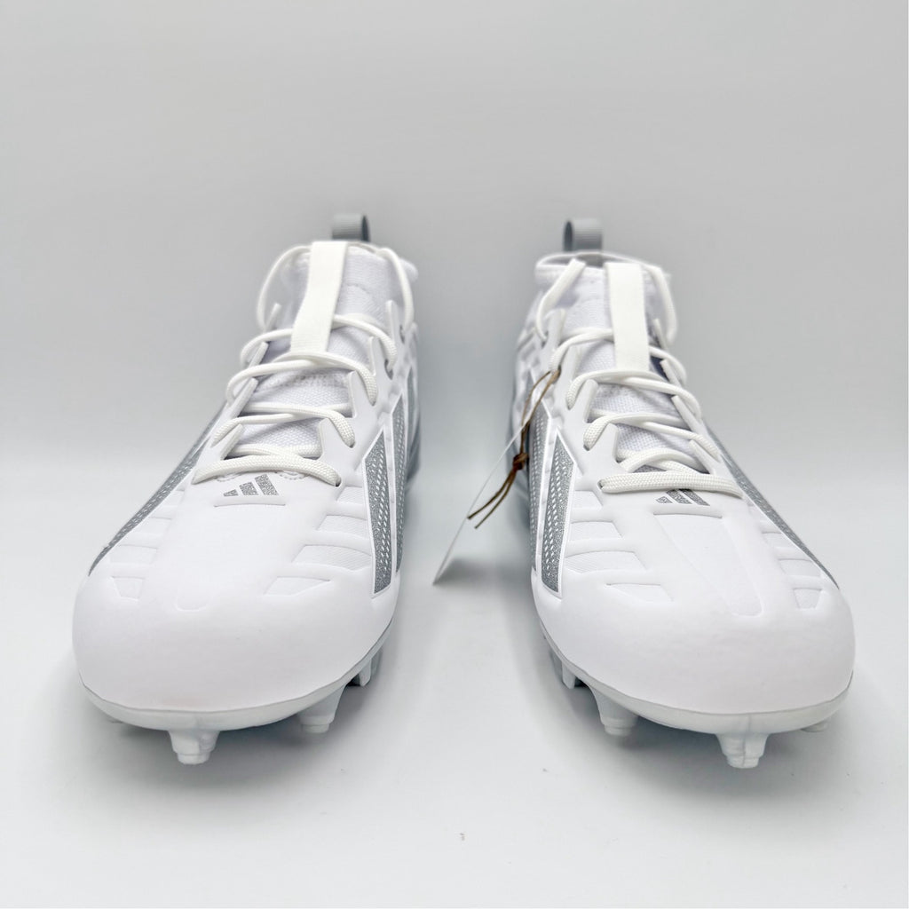 Adidas Mens Adizero Impact.2 II Football Cleats Size 11.5 EU 45 White Silver NIB