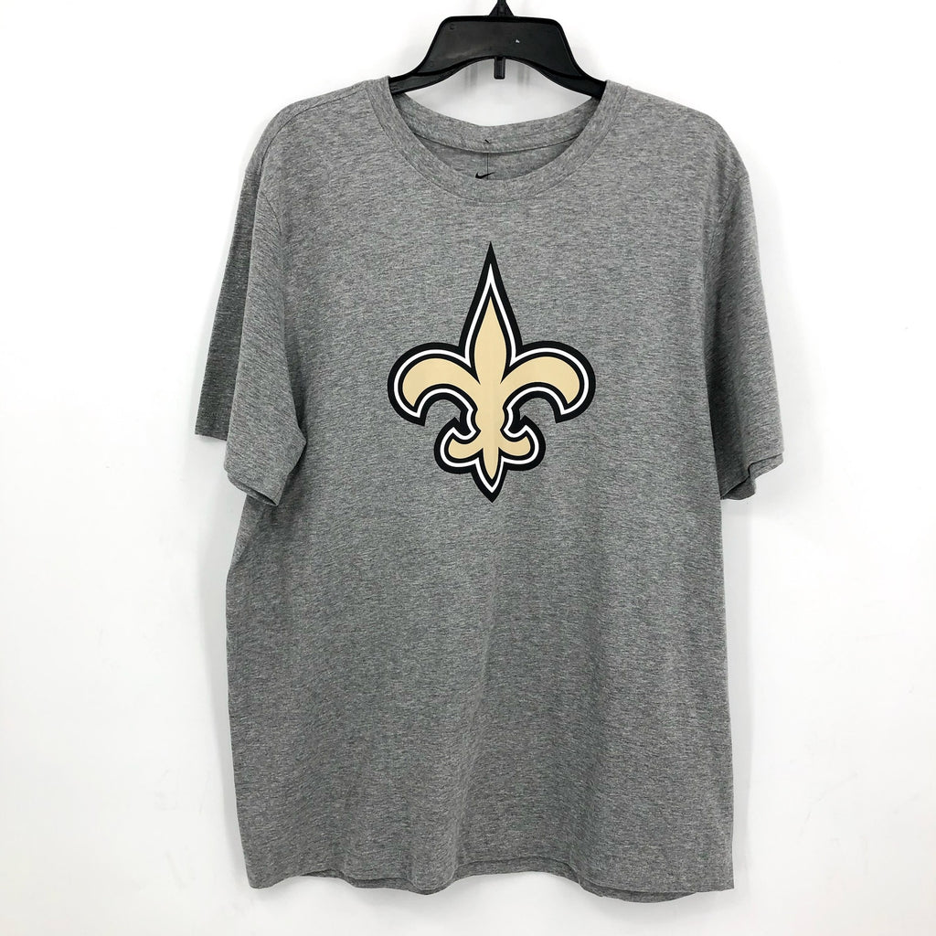 NIKE Mens New Orleans Saints Logo T-Shirt Medium Heather Grey Short Sleeve NWT
