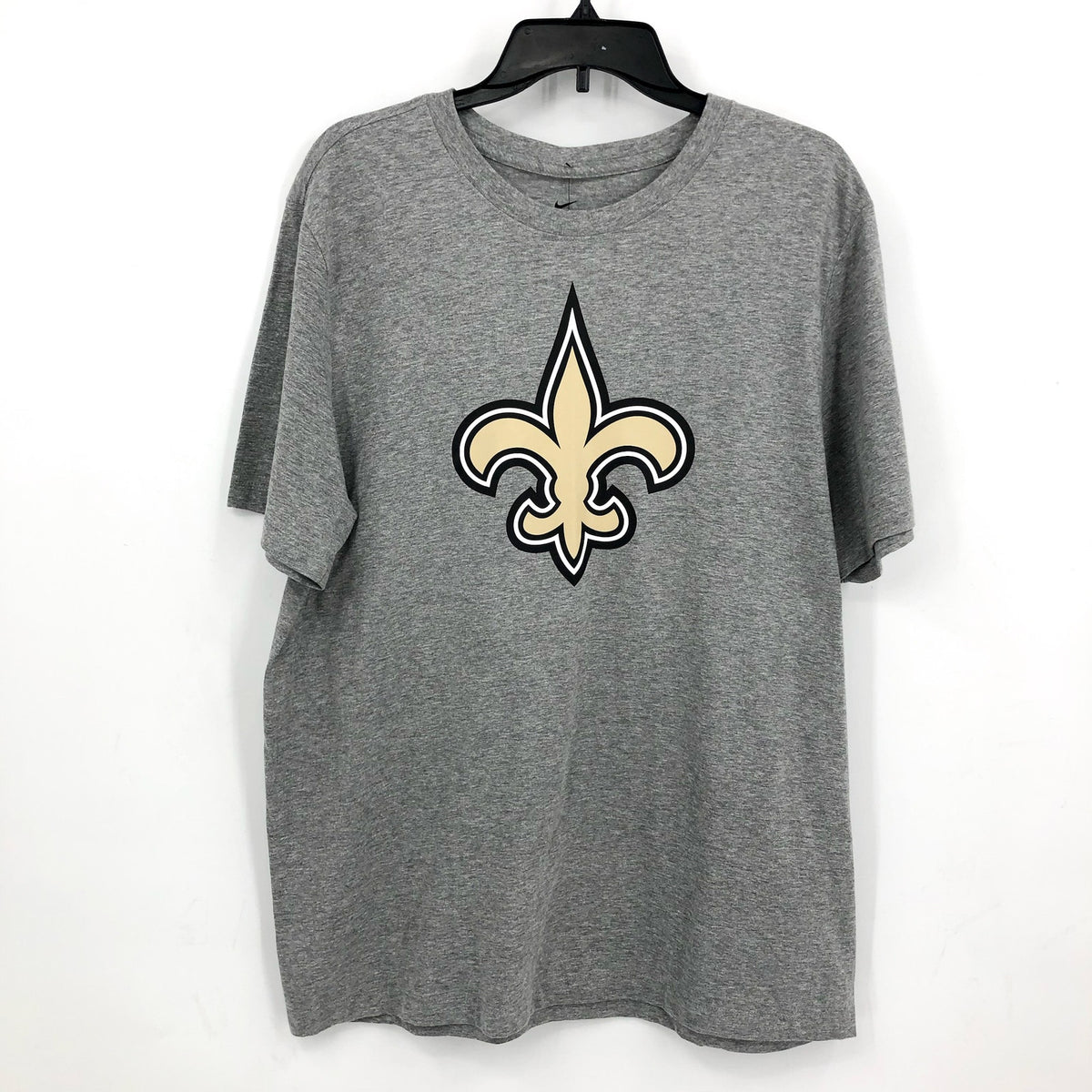 NIKE Mens New Orleans Saints Logo T-Shirt Medium Heather Grey Short Sleeve NWT