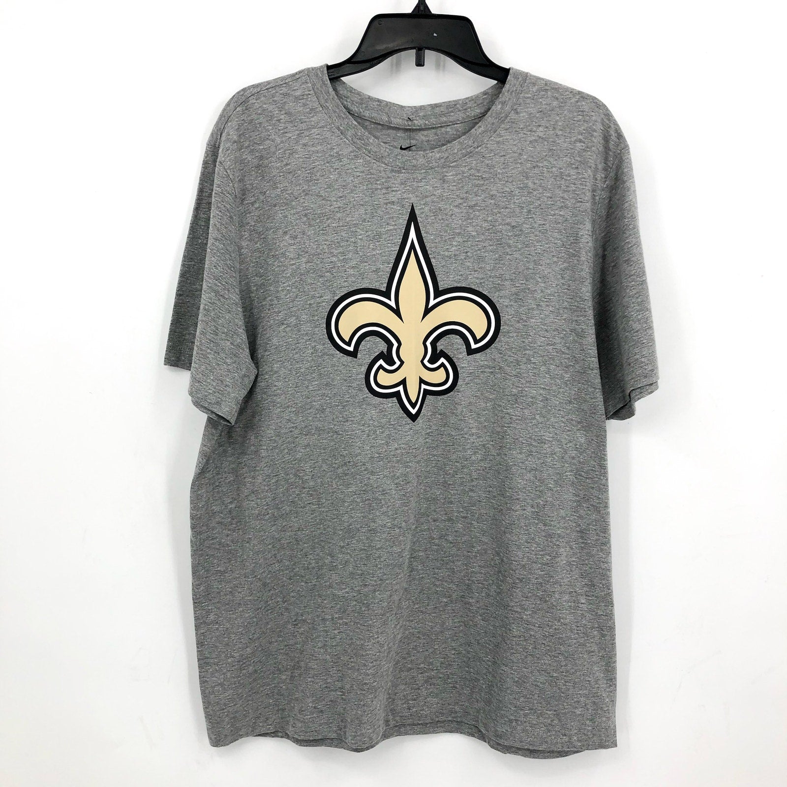 NIKE Mens New Orleans Saints Logo T-Shirt Medium Heather Grey Short Sleeve NWT
