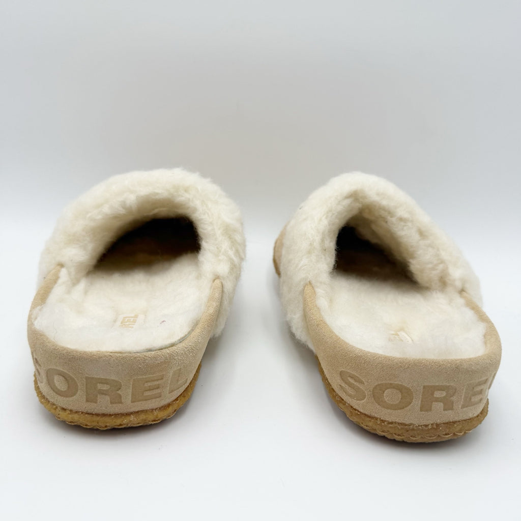 SOREL Kids Nakiska Slide II Slippers Size 5 Ceramic Gold Suede Hard Bottom NWOB