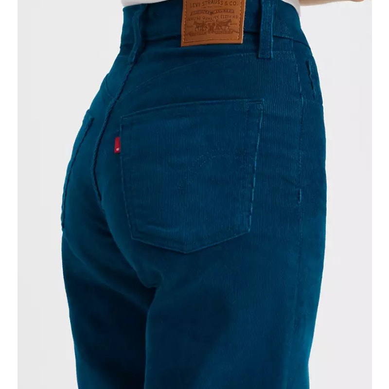 LEVI'S Ribcage Straight Ankle Corduroy Pants 29x27 US 8 Sea Blue 79755-0025 NWT