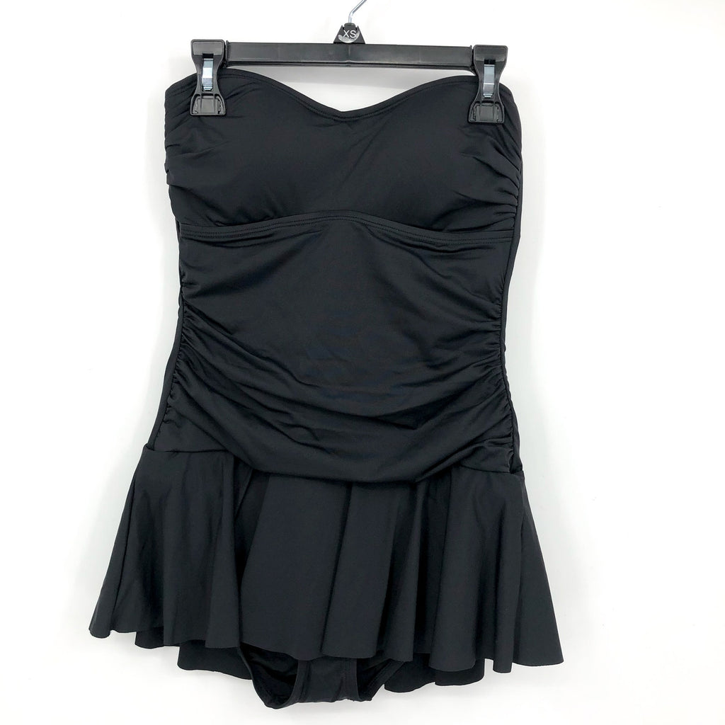 TOMMY BAHAMA Women's Pearl Bandeau Swim Dress Size 8 Black UPF 50 NWT