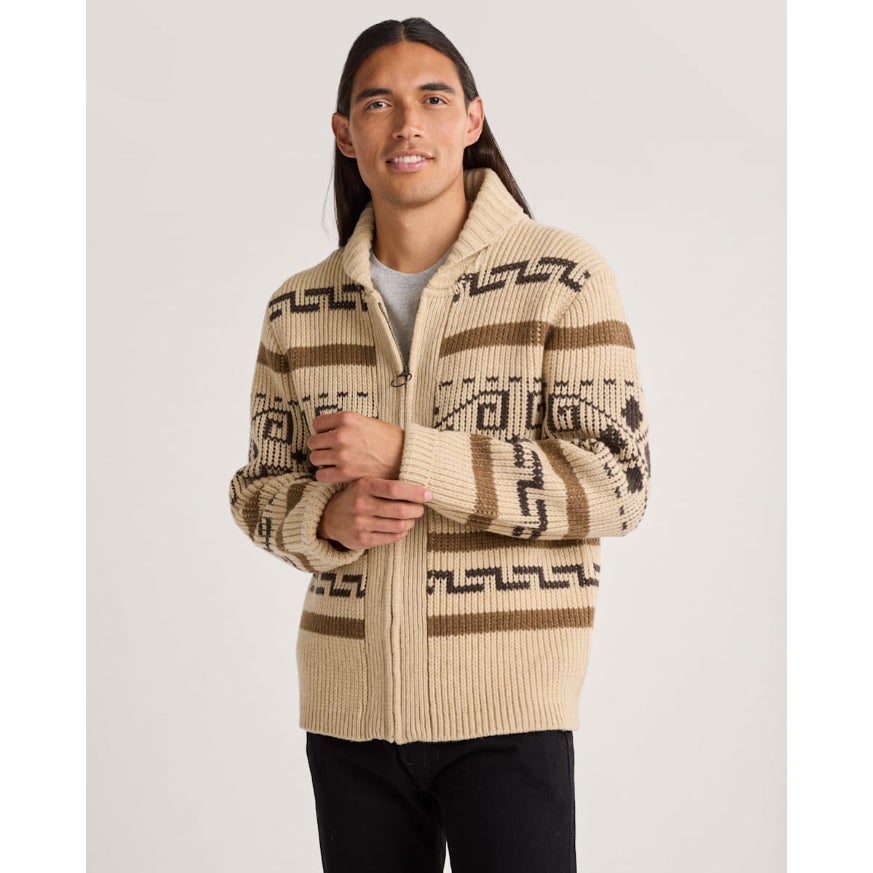PENDLETON The Original Westerley Sweater XXL Tan Brown Full Zip Cardigan NWOT