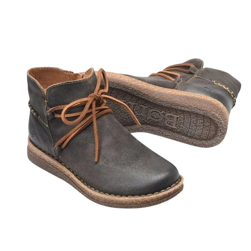 Born Womens Calyn Ankle Booties US 6 EU 36.5 Brown Grey Suede NWOB