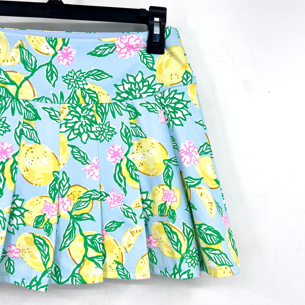 LILLY PULITZER Luxletic Annora Skort Small Bluette Make Lemonade UPF 50+ NWT
