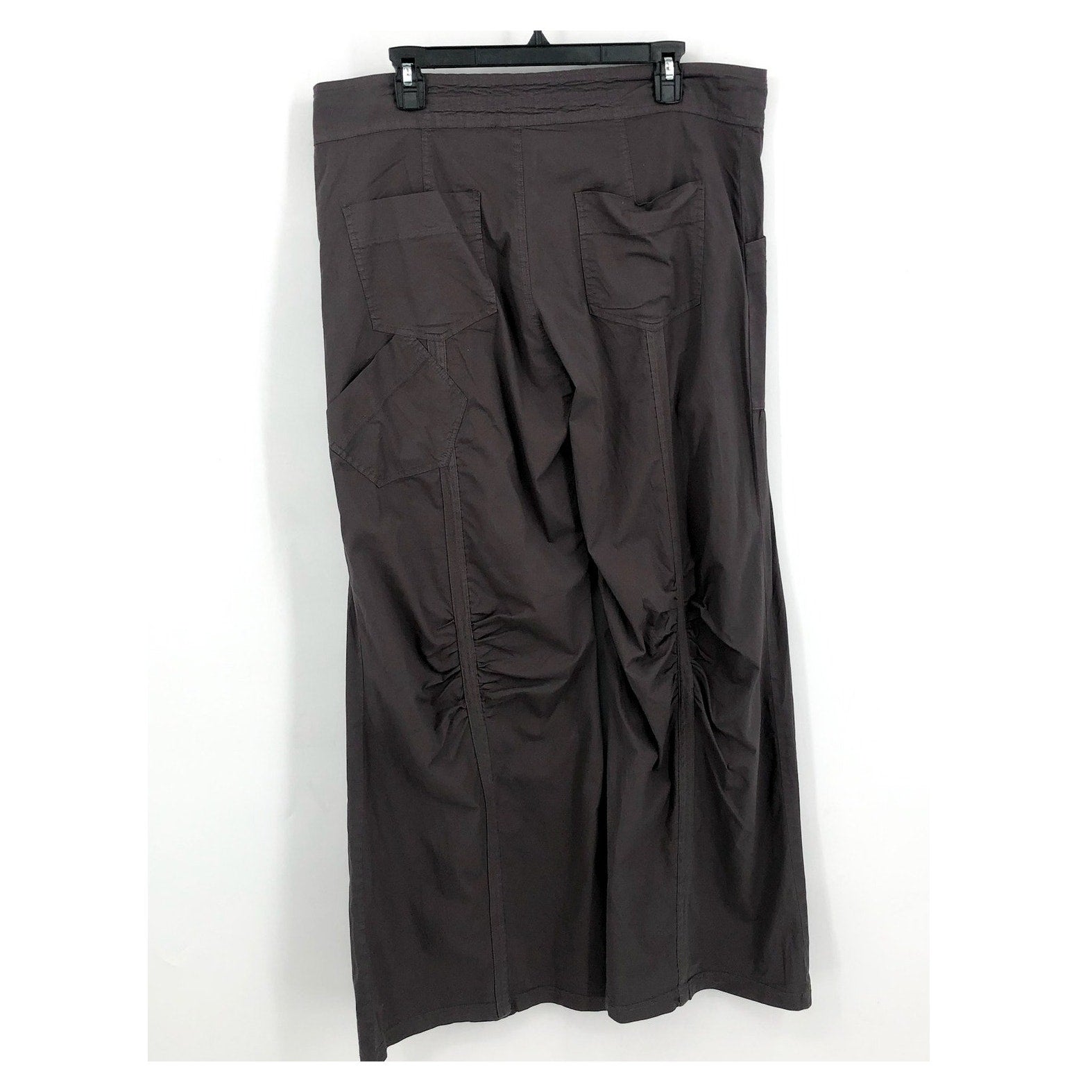 XCVI Women's Willowy Wide Leg Pants Medium Charcoal Gray Stretch Poplin NWT