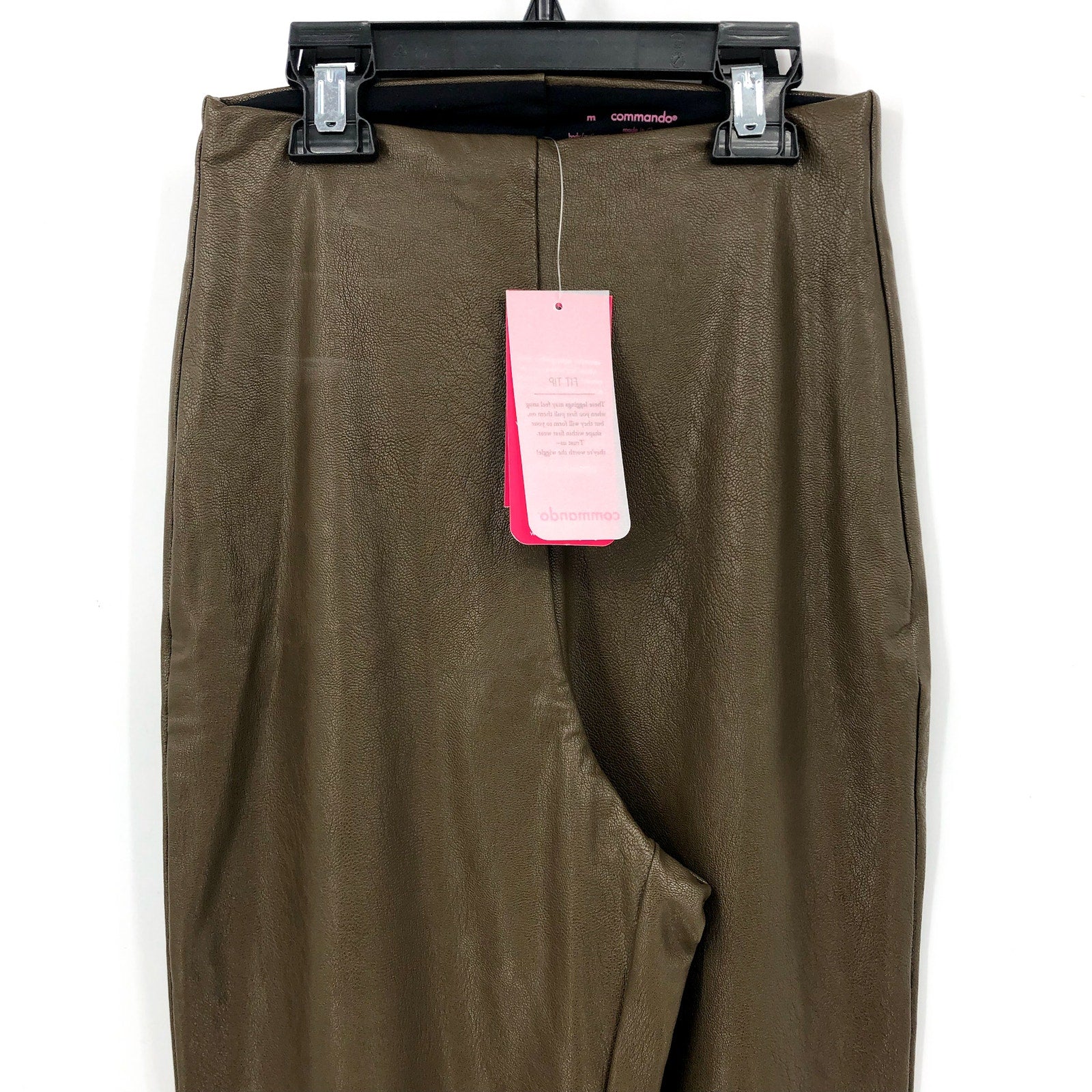 COMMANDO Women's Faux Leather Flared Legging Medium Cadet Green High Rise NWT