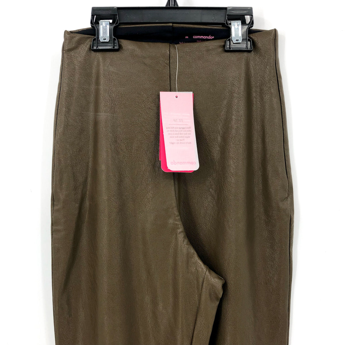 COMMANDO Women's Faux Leather Flared Legging Medium Brown Green High Rise NWT