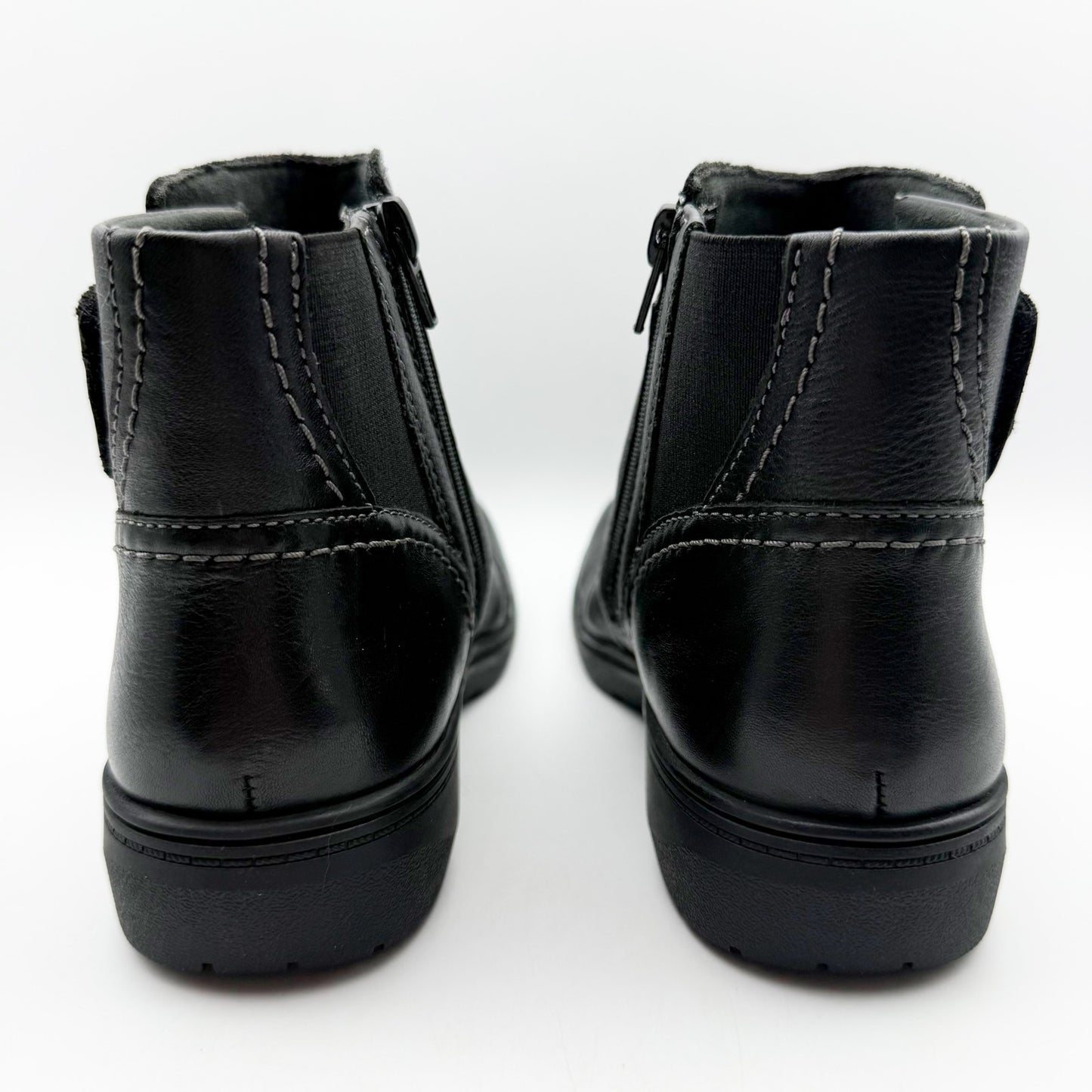 Clarks Womens Carleigh Style Ankle Booties US 9.5 M EU 41 Black Leather NIB