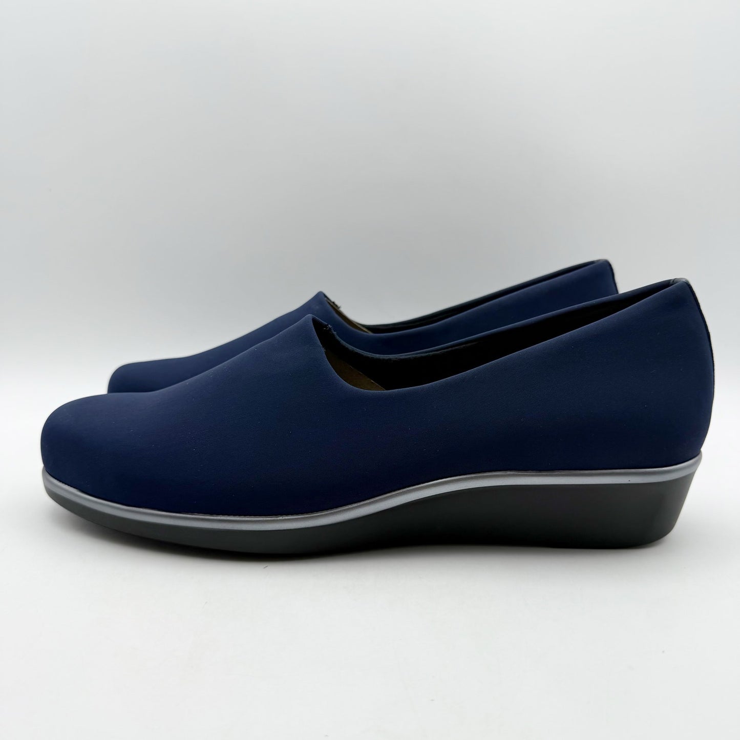 SAS Womens Bliss Slip On Wedge US 11 M Navy Blue Comfort NIB