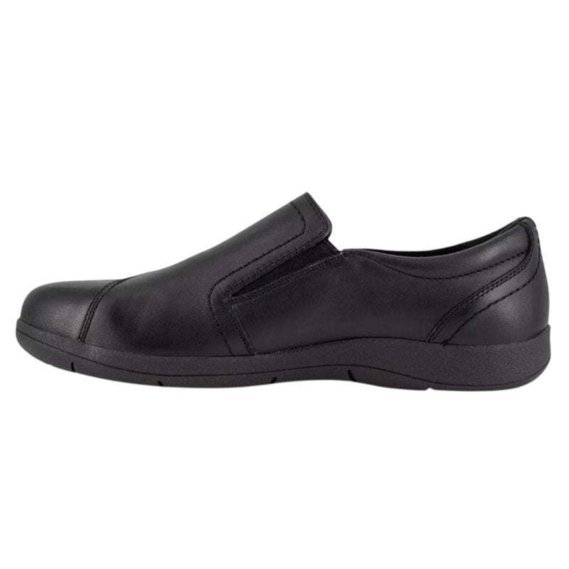 Rockport Womens Daisey Work Slip-On Shoe US 5.5 Wide Black Leather Alloy Toe NIB