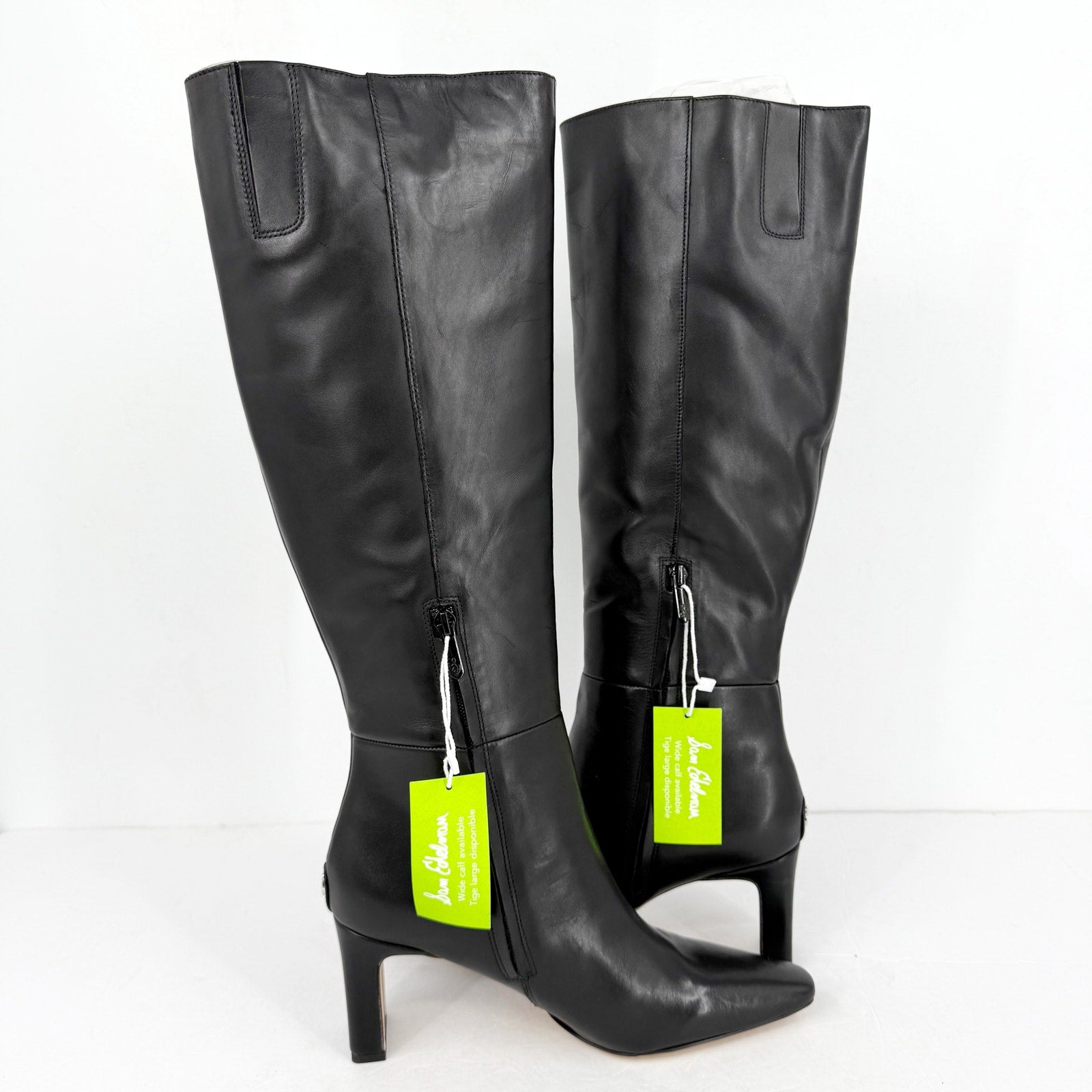 Sam Edelman Womens Sylvia Knee High Boots Size 7 Black Leather Pointed Toe NWOB