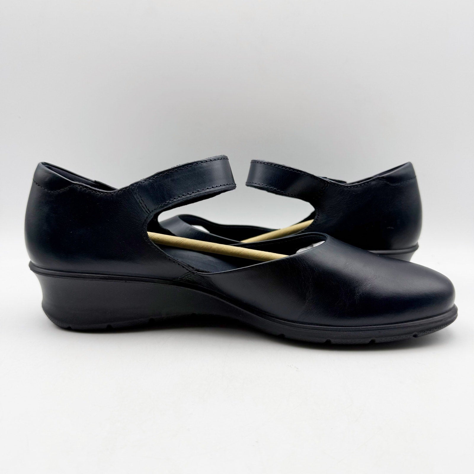 ECCO Womens Felicia Mary Jane Shoes EU 40 US 9-9.5 Blue Leather Flats NWOB