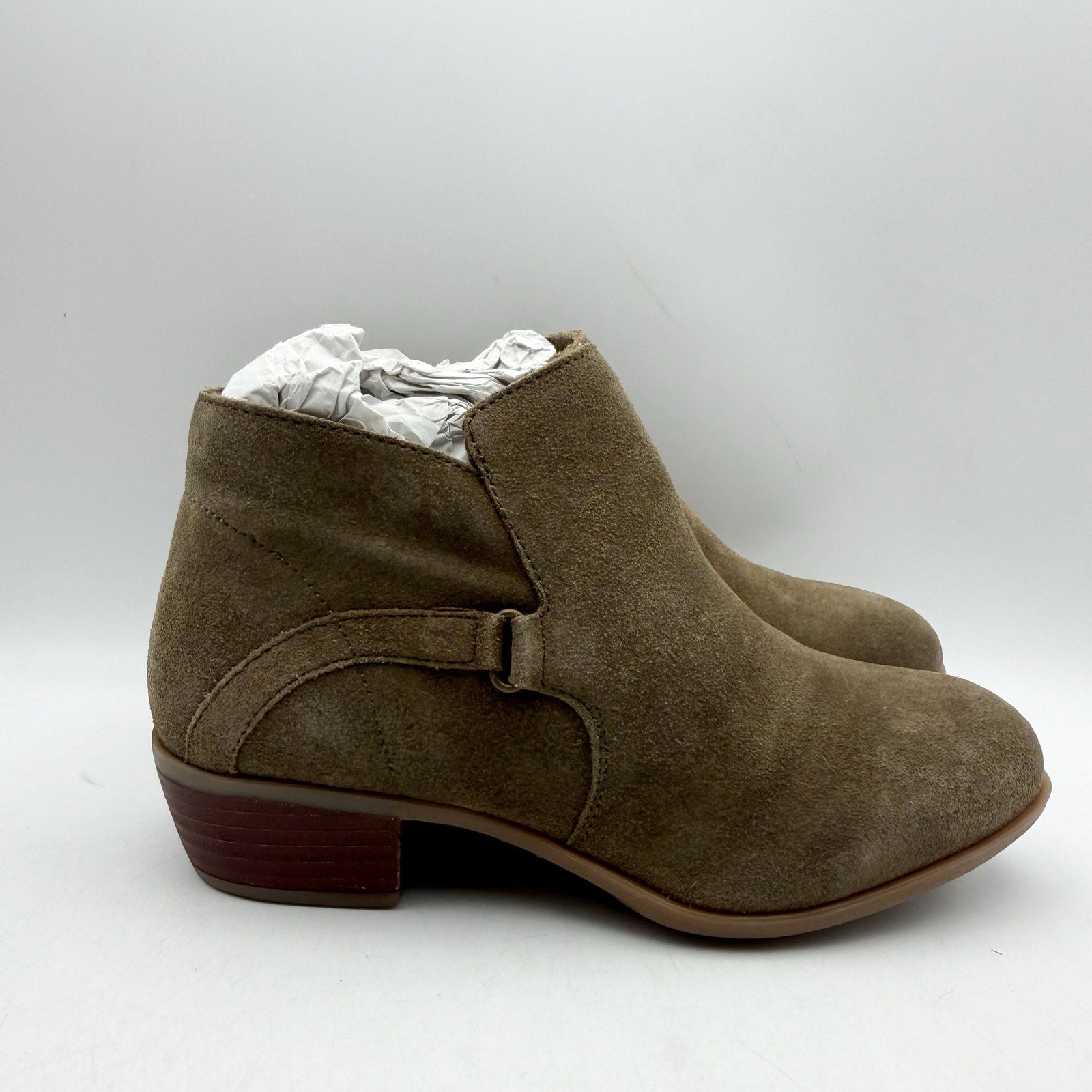 Diba True Womens Caspian Ankle Booties US 6.5 M Brown Olive Green Suede NWOB