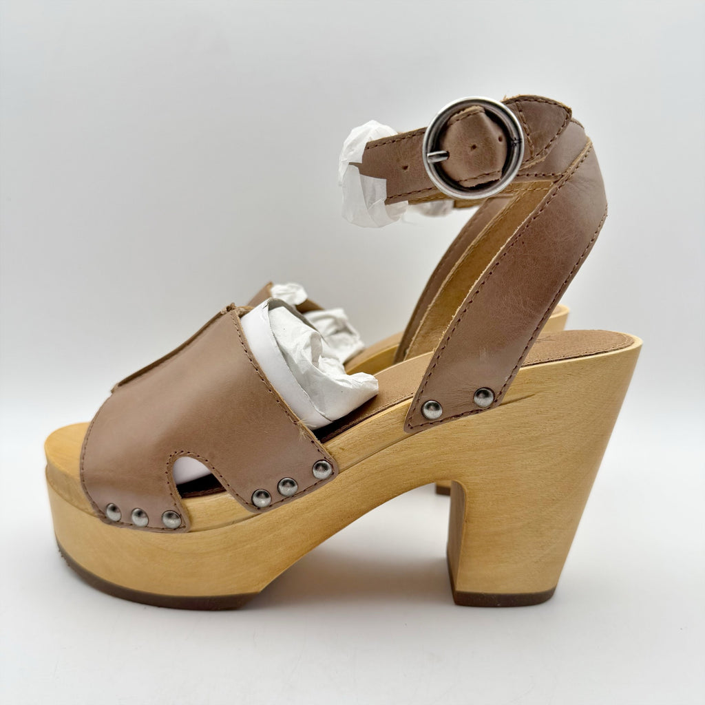 Frye Womens Zelda Seam Clog Sandals US 6.5M EU 37 Brown Leather NIB