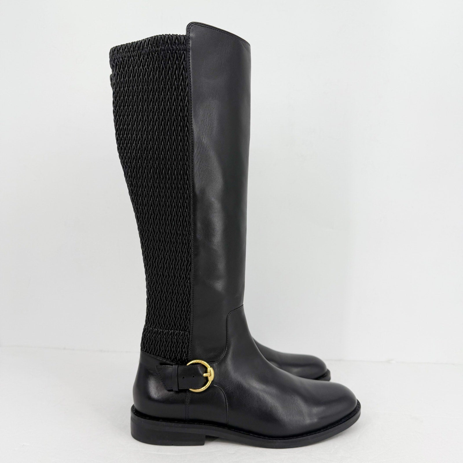 Cole Haan Womens Clover Knee High Boots US 11 M EU 42 Black Leather NIB