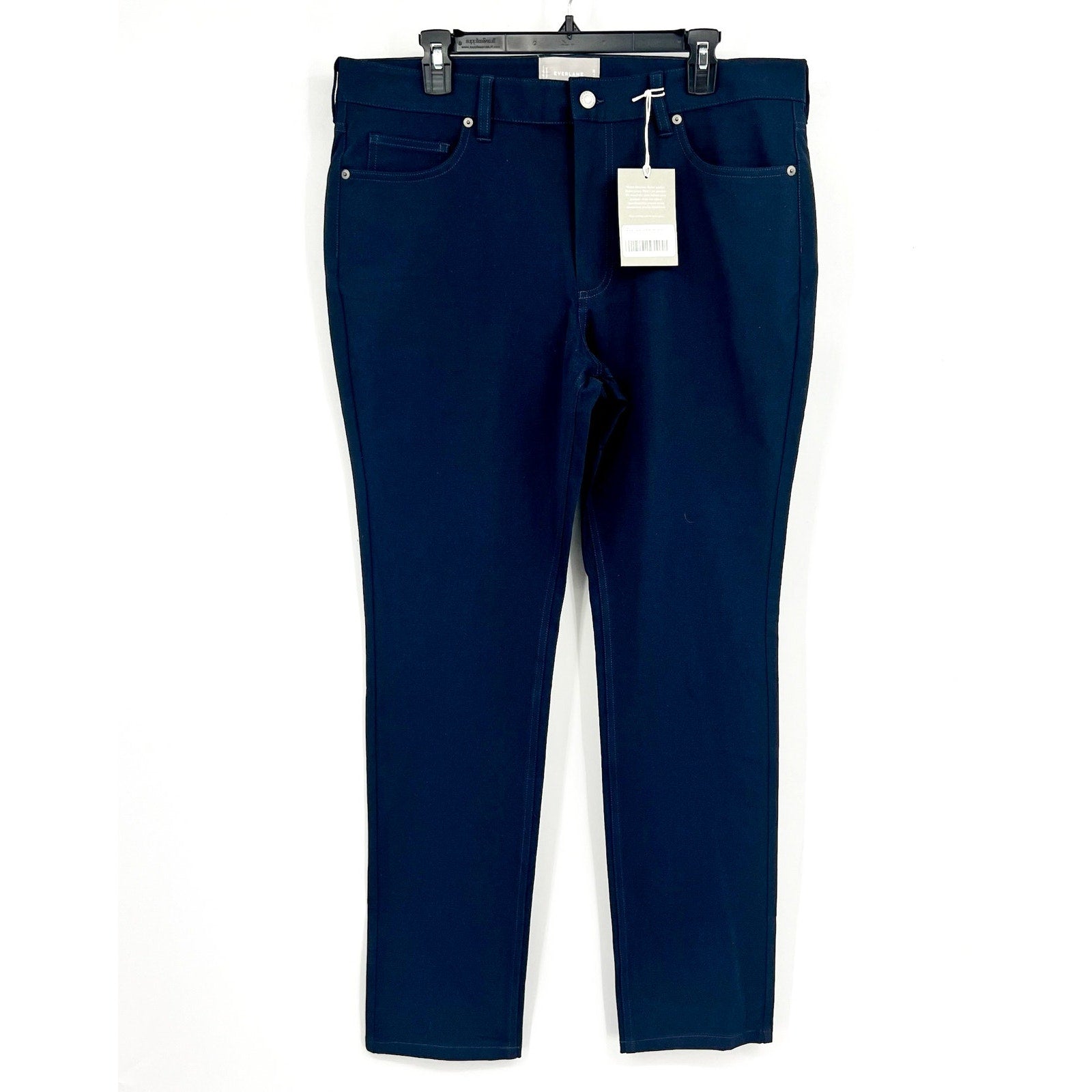 EVERLANE Men's The Performance 5-Pocket Pants 35x32 Navy Blue Stretch Chinos NWT