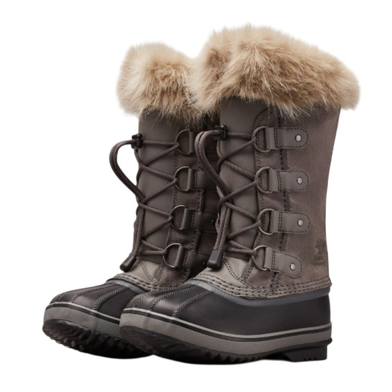 Sorel Kids Joan of Arc Duck Boots US 6 EU 38 Gray Brown Waterproof Snow NIB