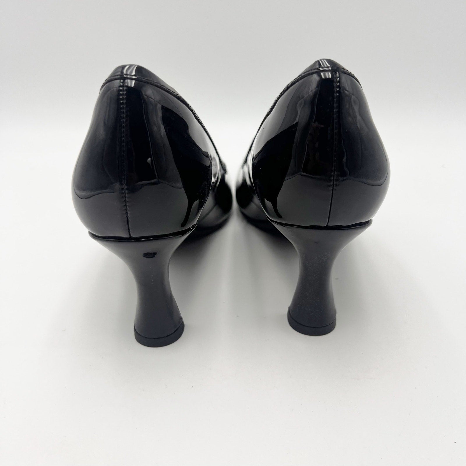 Clarks Womens Kataleyna West Heels Size 7 M Black Patent Leather Pumps NIB