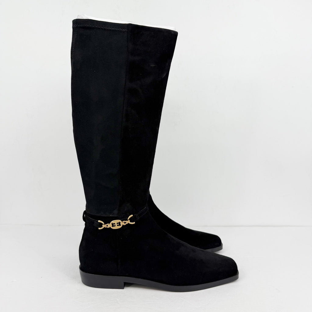Sam Edelman Womens Clive Knee High Boots Size 10 Black Suede Horsebit Detail NIB