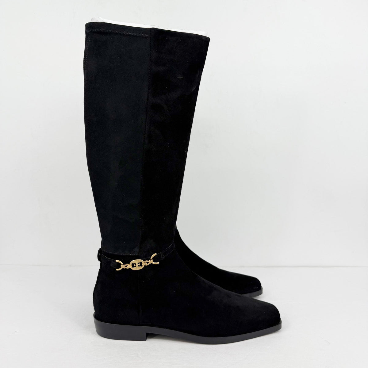 Sam Edelman Womens Clive Knee High Boots Size 10 Black Suede Horsebit Detail NIB