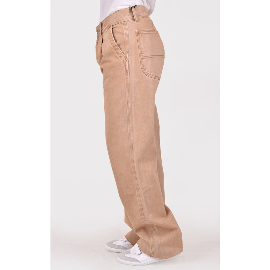 RE/DONE Womens Utility Loose Jeans US 2 26 Tan Washed Khaki Relaxed Straight NWT