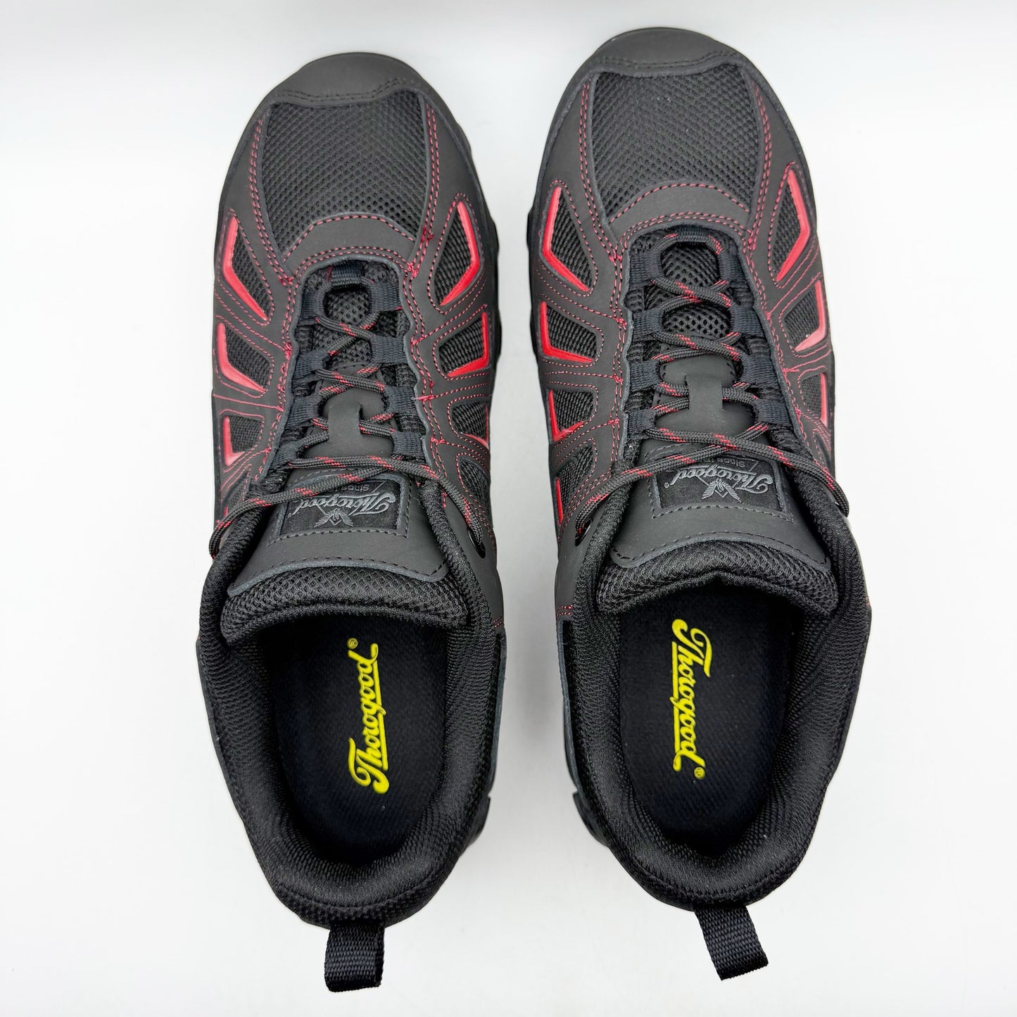 Thorogood Mens Crosstrex SD Composite Toe Shoes US 13 Wide Black Red Leather NIB