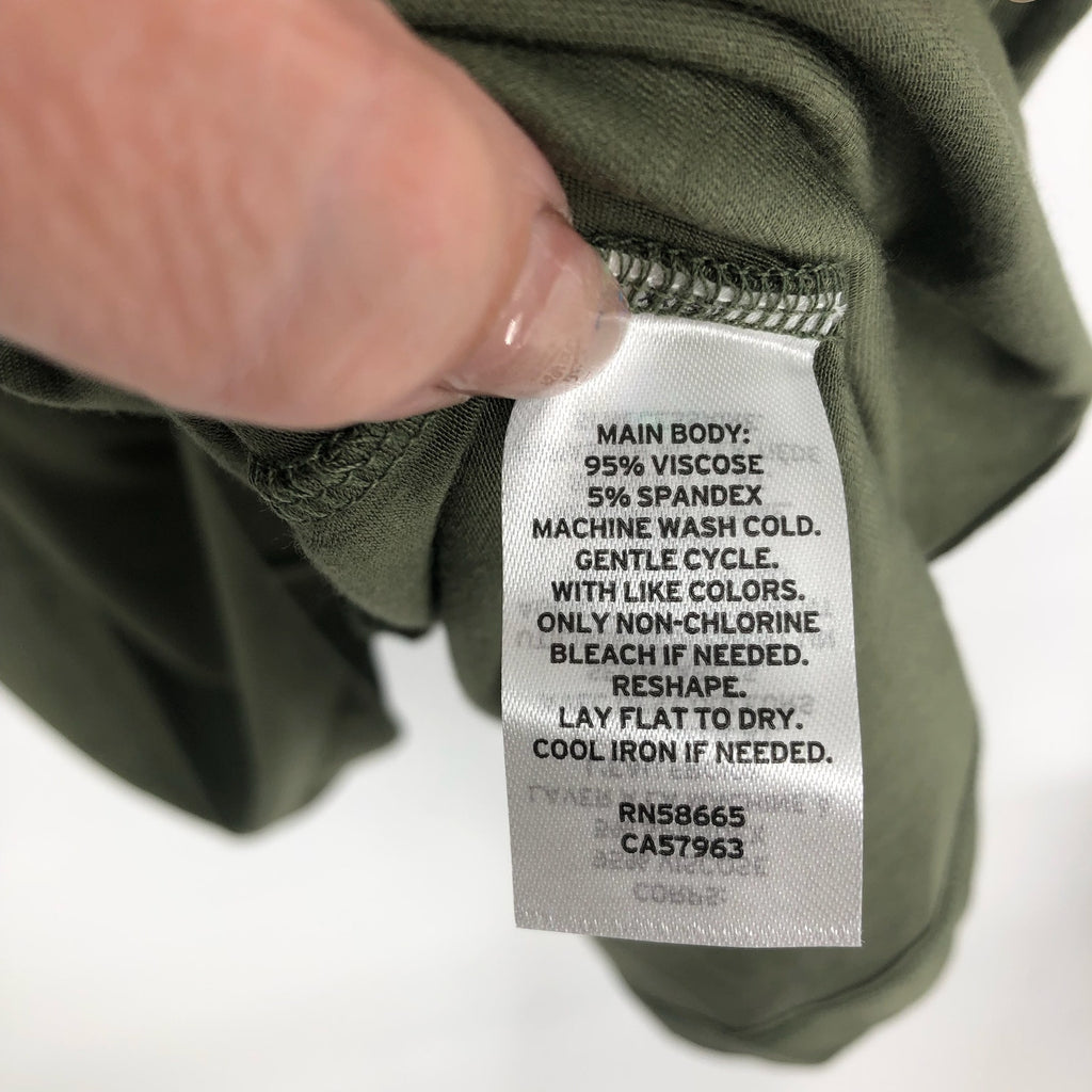 Caslon Womens Swing Dress XS Green Tank Sleeveless Round Neck Pockets NWT