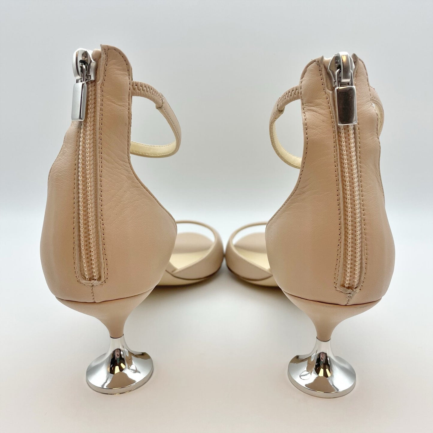 Rochas Paris Womens Nappa Carne Icon Heel EU 38 US 8 Nude Tan Leather EUC