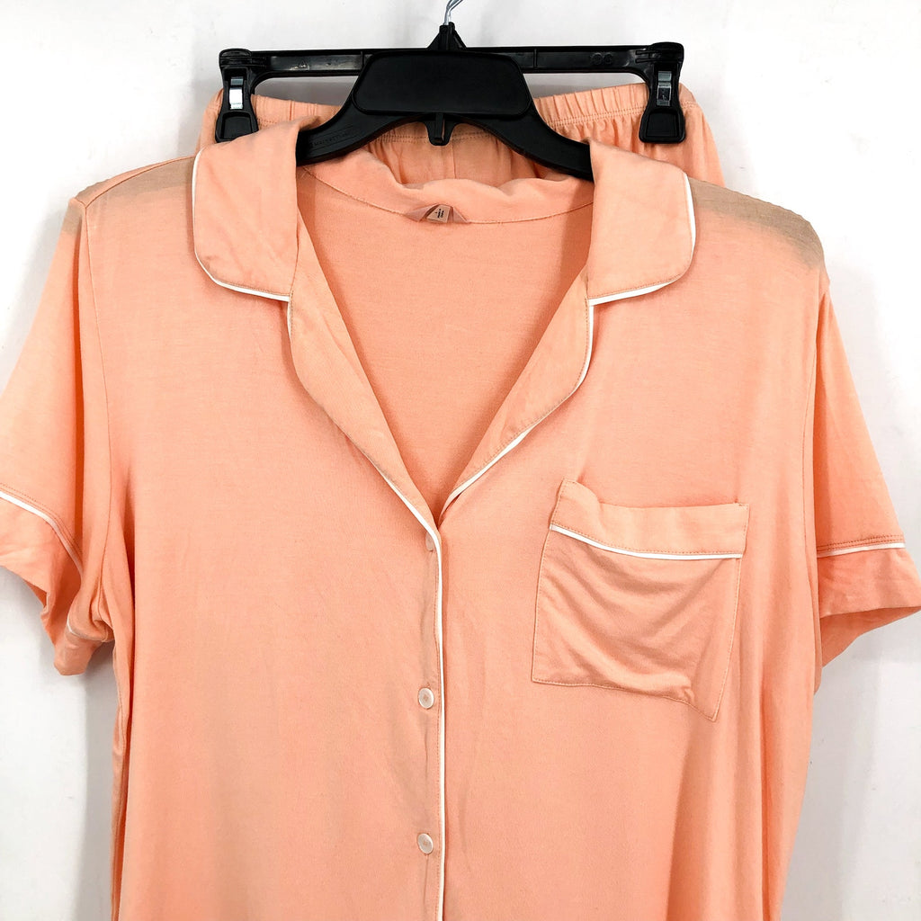 EBERJEY Gisele Relaxed Short PJ Set Large Peach Parfait Ivory TENCEL Modal NWOT