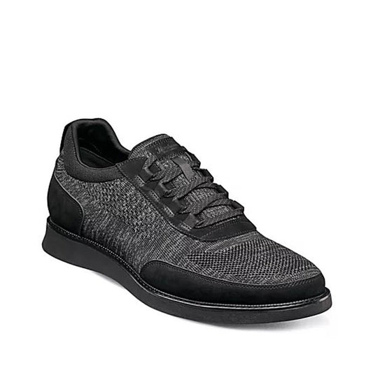 Florsheim Mens Launch Elastic Lace Sneakers US 13 Wide Black Knit Slip On NIB